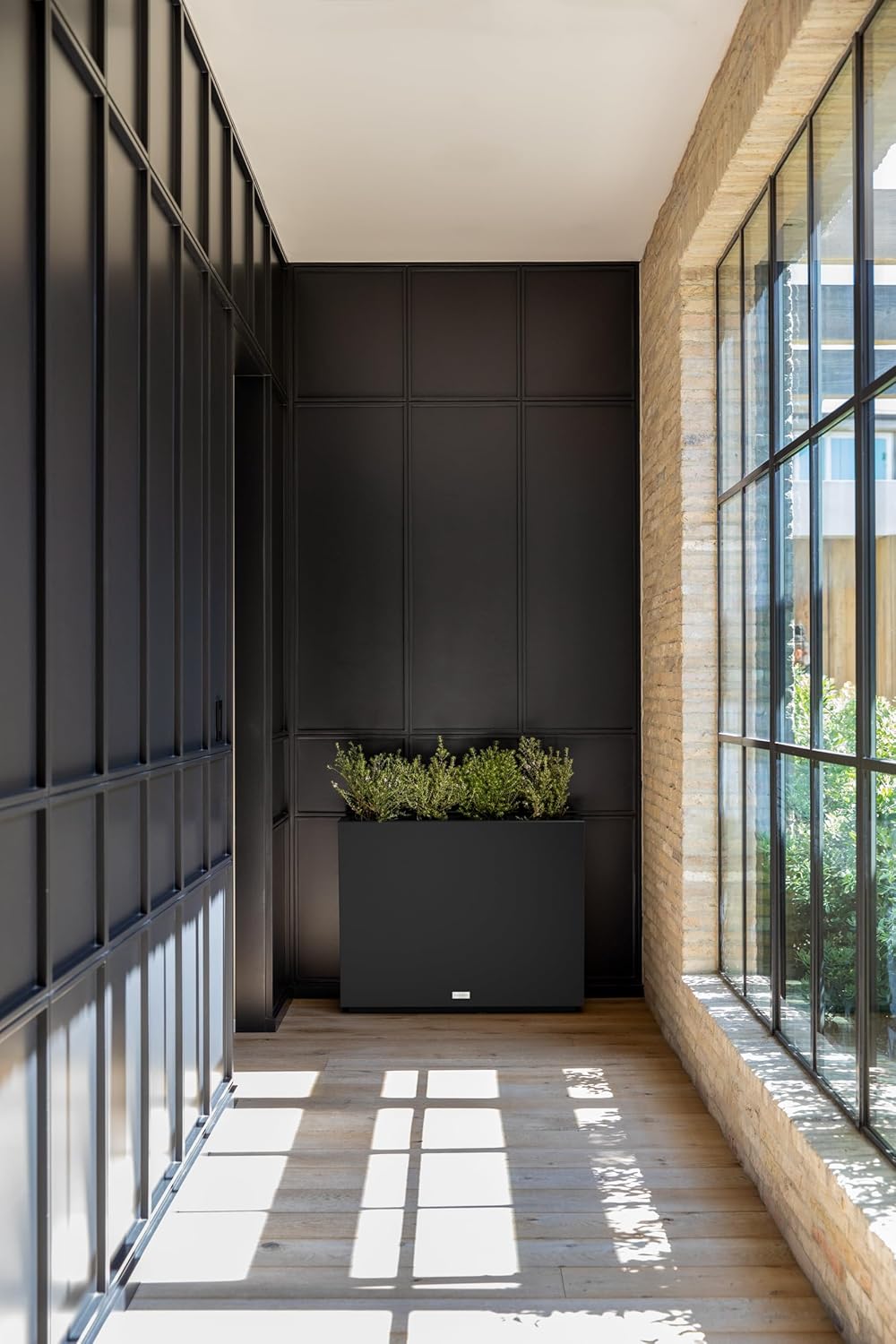 Veradek Block Series Span Plastic Planter - Tall Rectangular Planter for Indoor or Outdoor