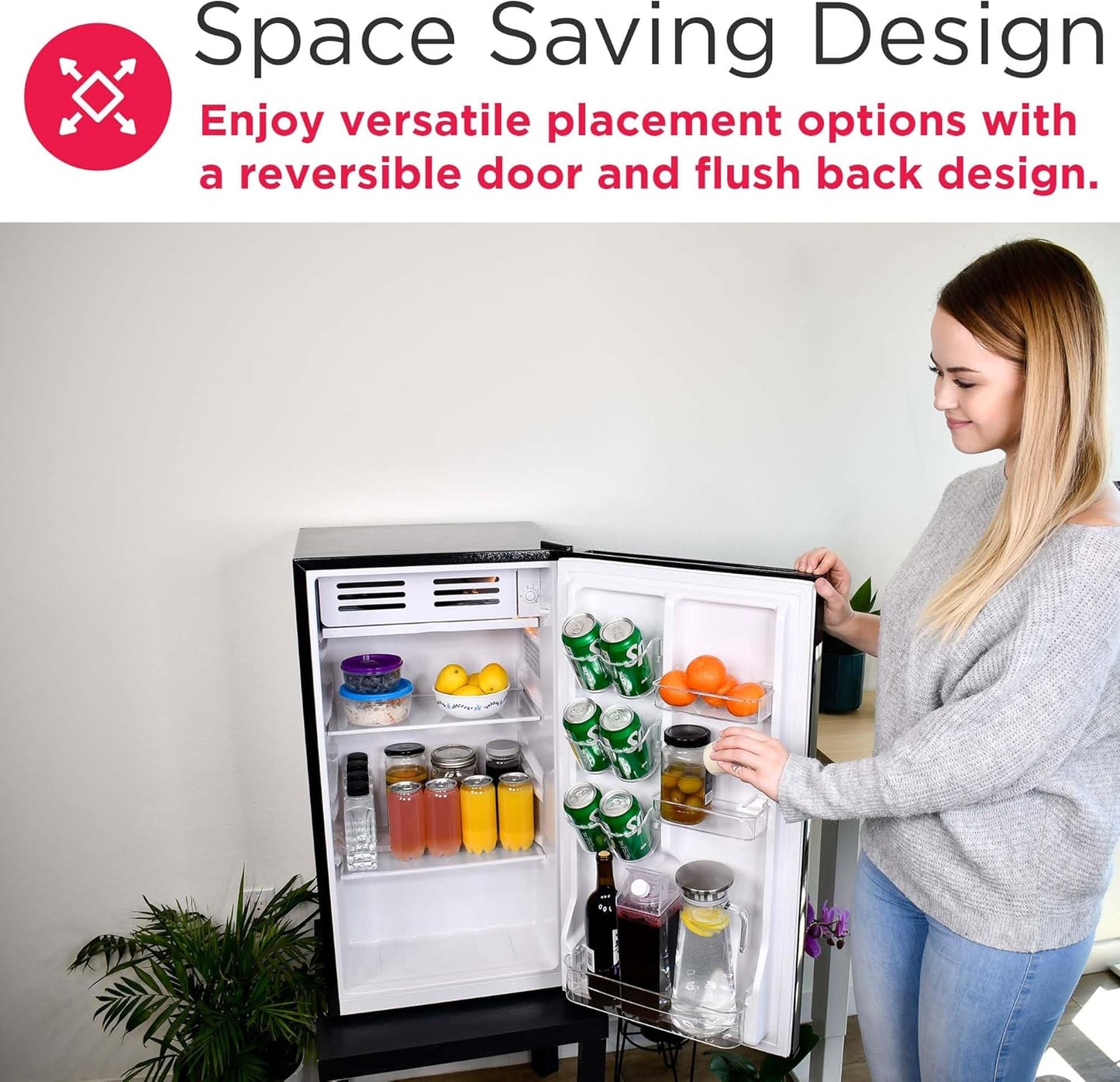 Frigidaire EFR331 Single Door Compact Refrigerator - Adjustable Thermostat Control - Reversible