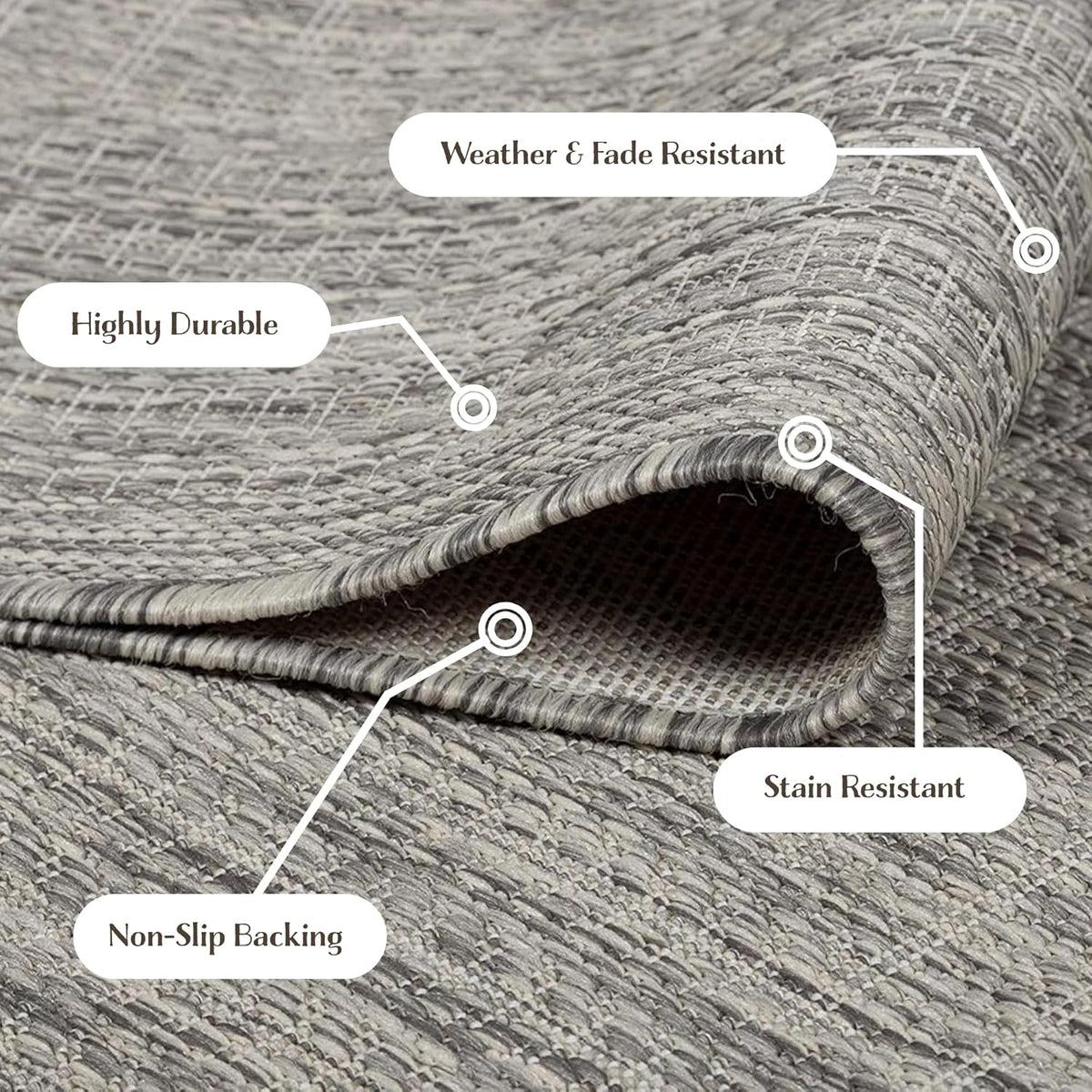 Adiva Rugs Outdoor Indoor Area Rug, Weather Resistant, Easy to Clean, Stain Resistant Floor Mat for