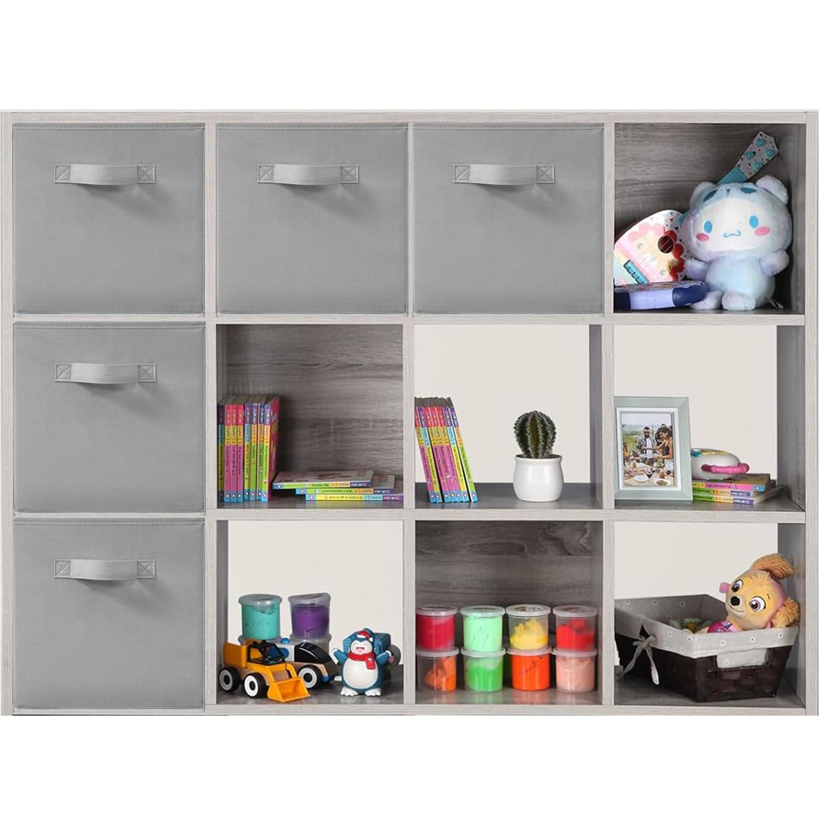 STORAGEIDEAS 11x11 Inch Storage Bins Cubes, Fabric Foldable Storage Box, Collapsible Closet