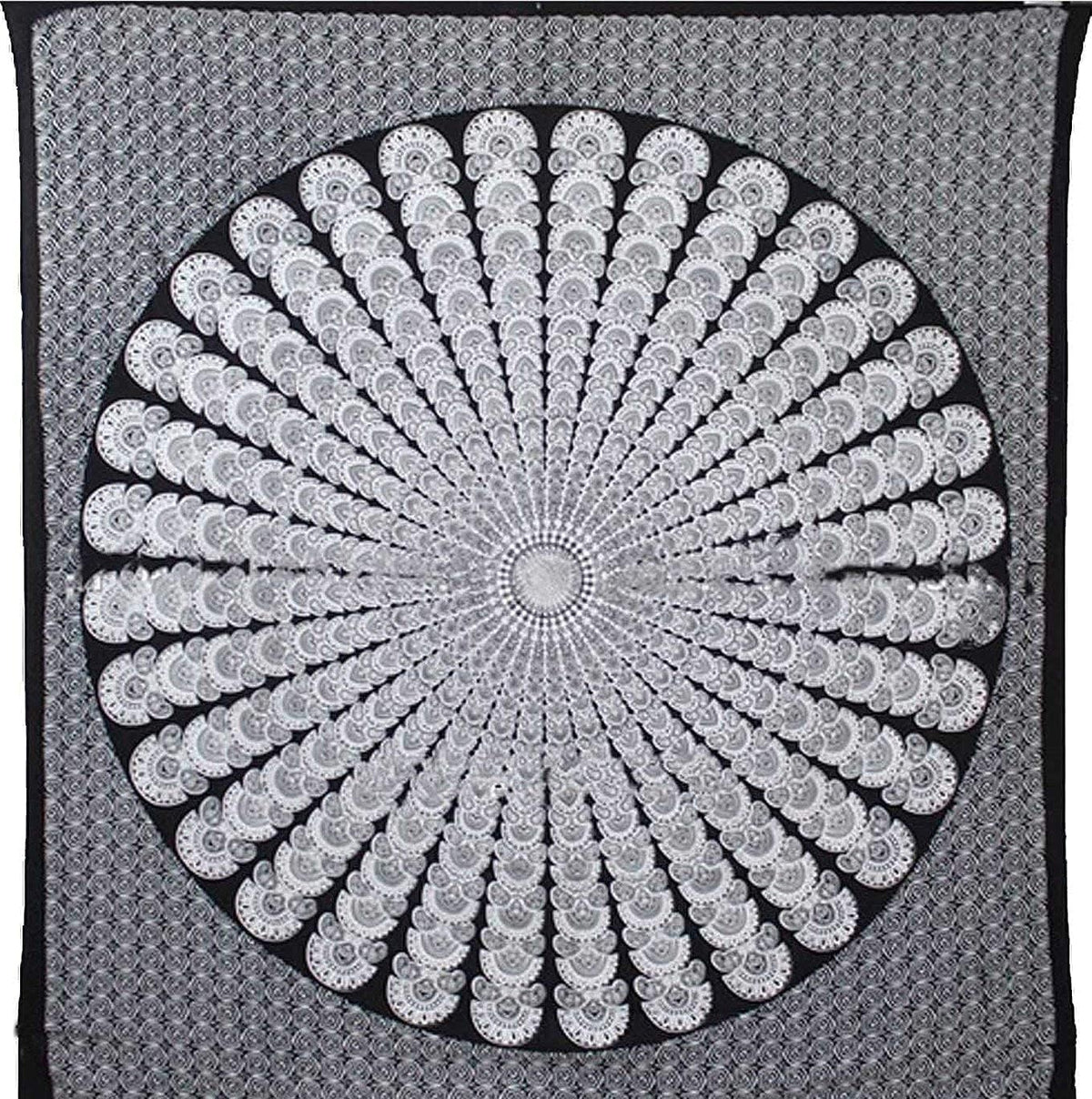 Bless International Handmade Indian hippie Bohemian Psychedelic Peacock Mandala Wall hanging