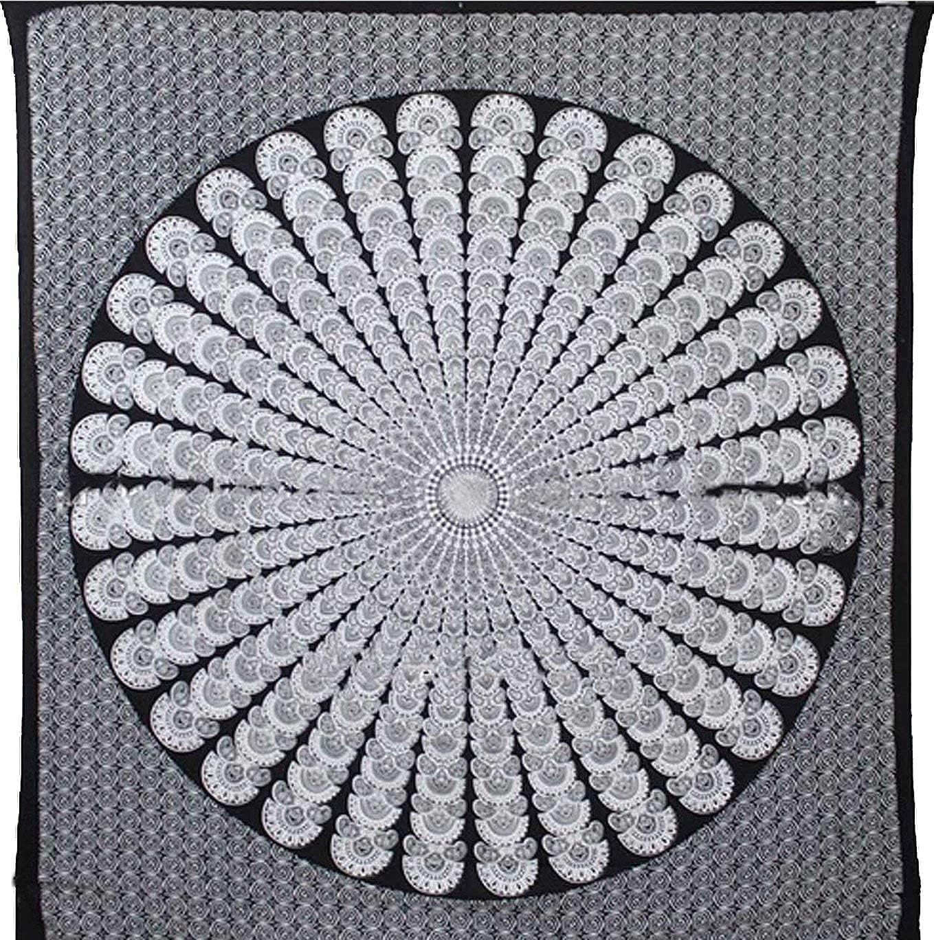Bless International Handmade Indian hippie Bohemian Psychedelic Peacock Mandala Wall hanging