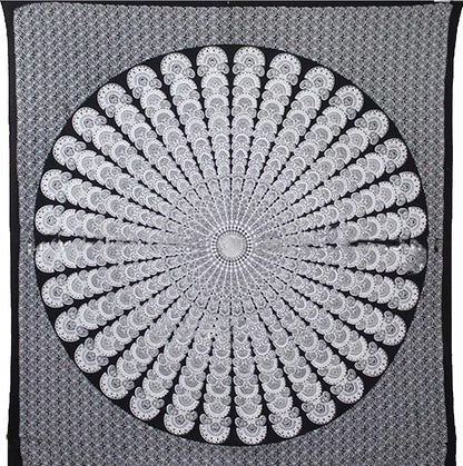 Bless International Handmade Indian hippie Bohemian Psychedelic Peacock Mandala Wall hanging