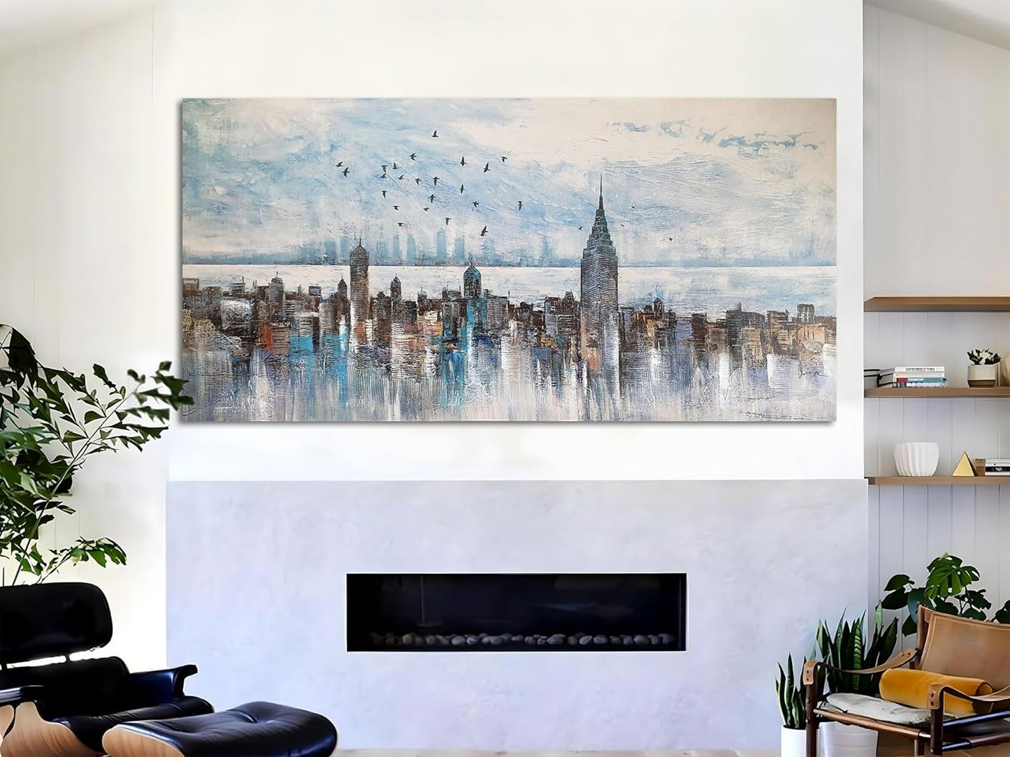 Arjun Cityscape Wall Art New York City Skyline Buildings Picture Modern Abstract Grey NYC Skyline