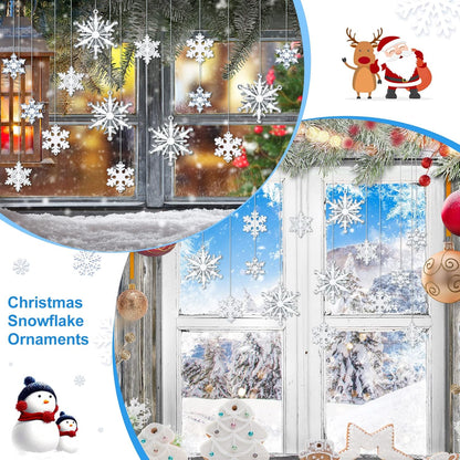 Dilunave 40 Pieces Christmas Snowflake Ornaments Acrylic Christmas Tree Decorations Crystal