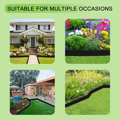 No Dig Garden Edging 33 FT Landscape Edging Extra Tall 4IN High, Landscape Edging with 30 Spikes