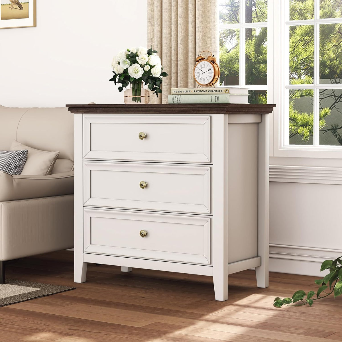 BLANKSPACE Dresser for Bedroom, 3 Drawer Dresser, Modern 3 Chest of Drawers, Farmhouse Storage