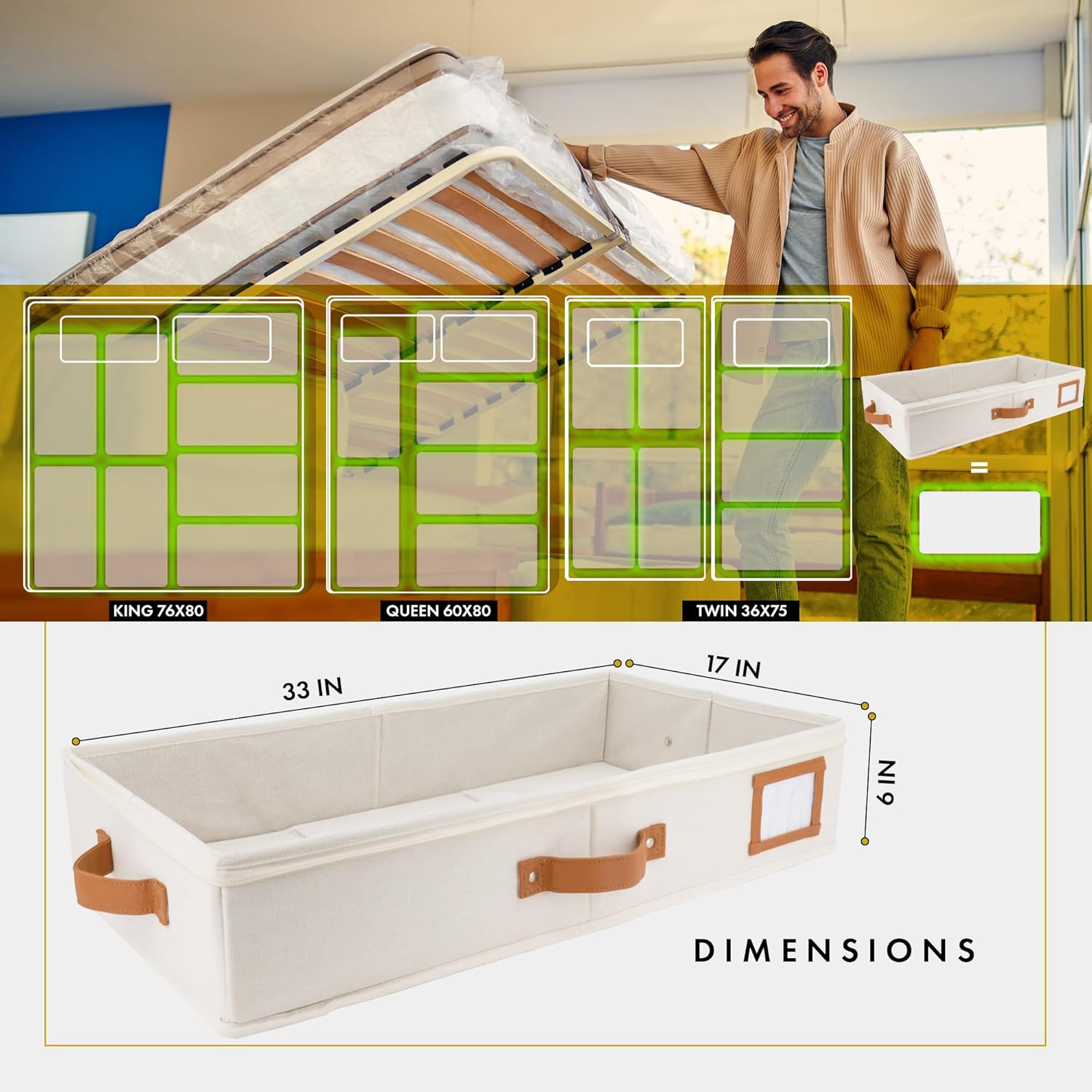 HOMELUX THEORY 2pc Under Bed Storage Containers, Bedroom Under the Bed Drawer Storage Organizer