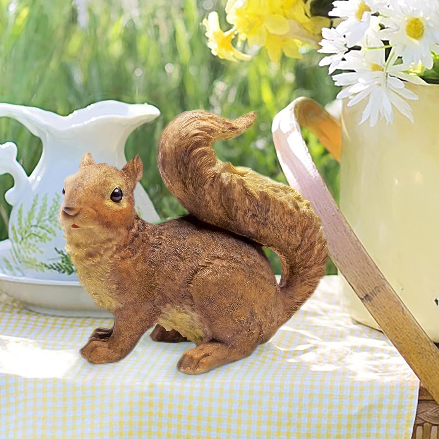 Design Toscano Scamper the Woodland Squirrel Outdoor Garden Statue, 7 Inch Tall, Cast Stone Resin