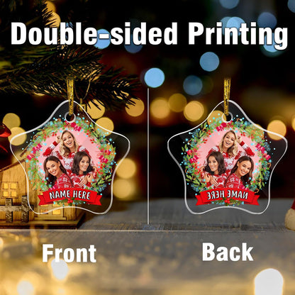Personalized Christmas Ornaments, Crystal Custom Hanging Ornaments, Decorative Photo Hanging Glass