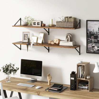 Floating Shelves 48 Inch Long, 10" Deep Floating Shelves, Wall Shelves 48 x 10, Set of 2, Wide