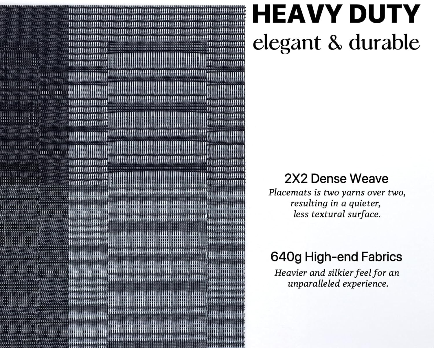 LEXMORE Placemats Set of 8 Vinyl/Plastic Woven Place Mats for Kitchen Table Indoor/Outdoor Washable