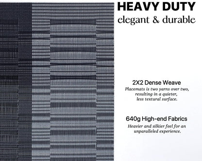 LEXMORE Placemats Set of 8 Vinyl/Plastic Woven Place Mats for Kitchen Table Indoor/Outdoor Washable
