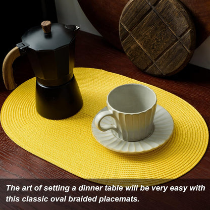 AHHFSMEI Placemats Set of 4 for Dining Table Washable Woven Vinyl Non-Slip 18x12 inches Placemat