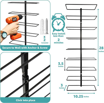 Sorbus Wall Mount Wine Rack + Under Cabinet Wine Glass Holder Set - Wine Rack Wall Mounted for Wine