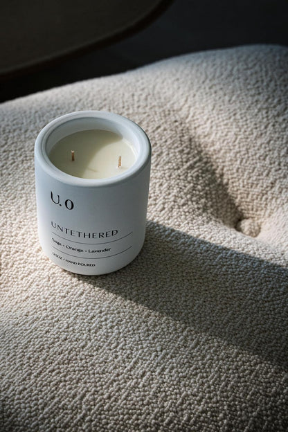 U.0 Luxury Scented Candle – Sage, Orange & Amber | Hand-Poured in USA with 100% Natural Coconut &