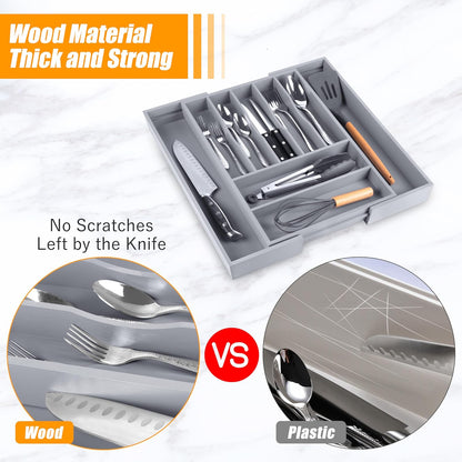 Kitchen Silverware Drawer Organizer and Storage Cabinet Utensil Rack Bathroom Counter Vanity Extra