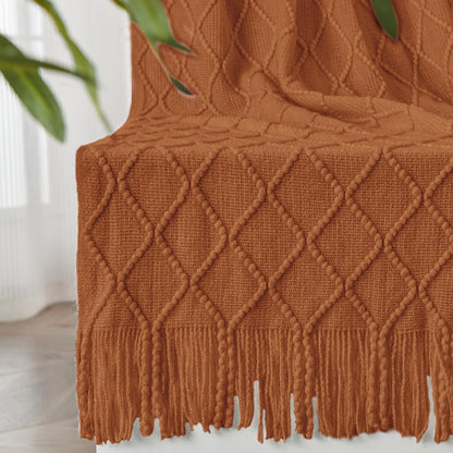 inhand Knitted Throw Blanket for Couch and Bed, Soft Living Room Home Decor Knitted Blanket with