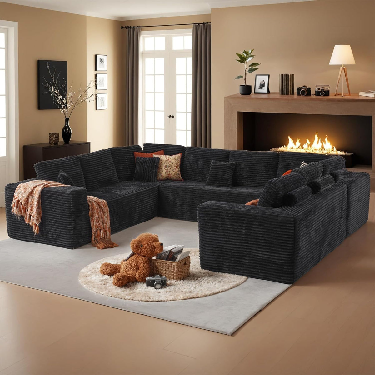 HOOOWOOO Cloud Sectional Couches for Living Room,Modular Sectional Sofa No Assembly,136X110 Inch
