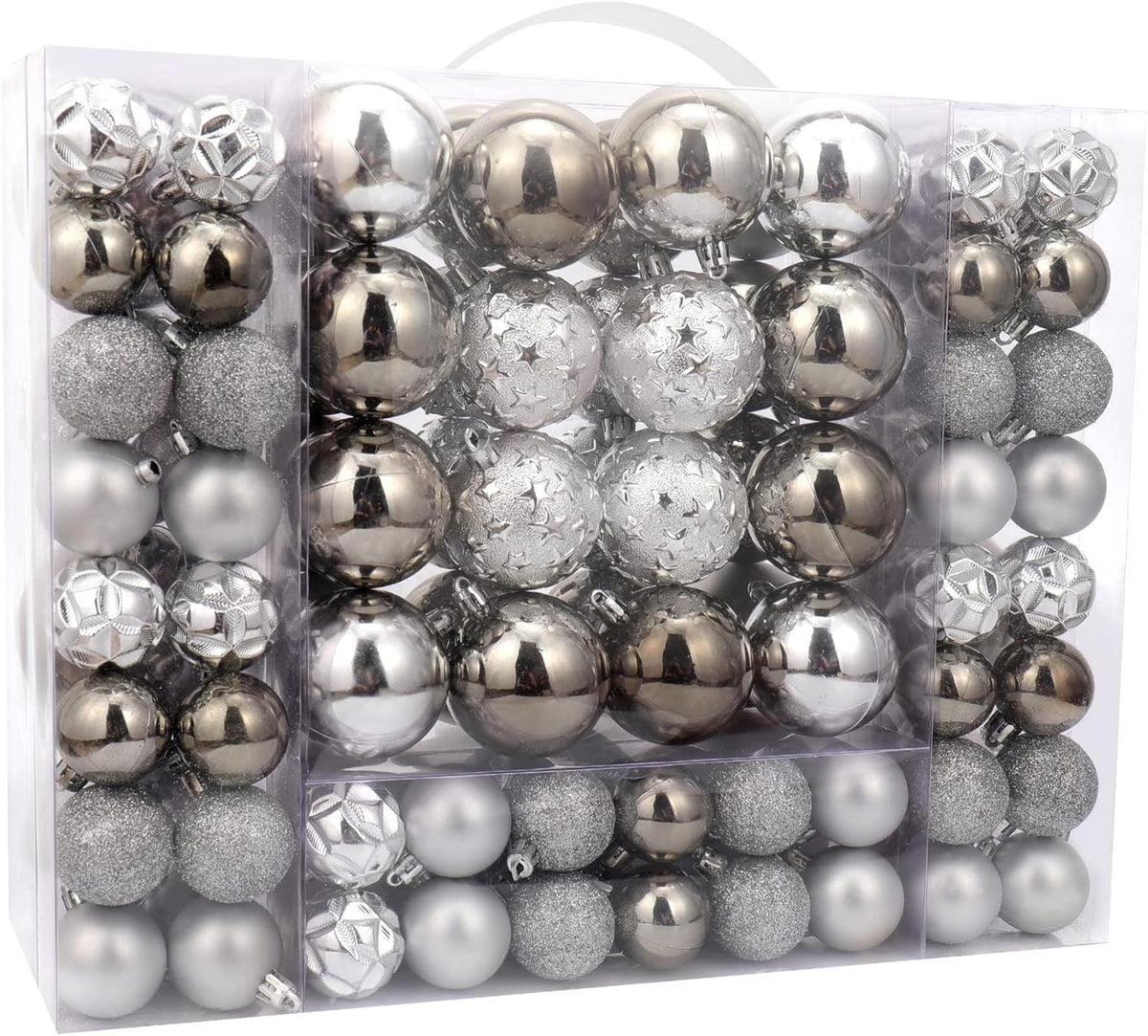 87ct Christmas Ball Ornaments Set Shatterproof Seasonal Hanging Decorations with Reusable Hand-held