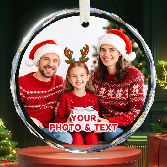 Personalized Christmas Ornaments with Photo - Custom Picture Text Ornament for Christmas 2025
