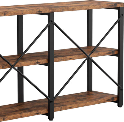 IRONCK Rustic Entryway Console Table, Long Hallway Table 70.8 in 3-Tier, TV Stand Entertainment