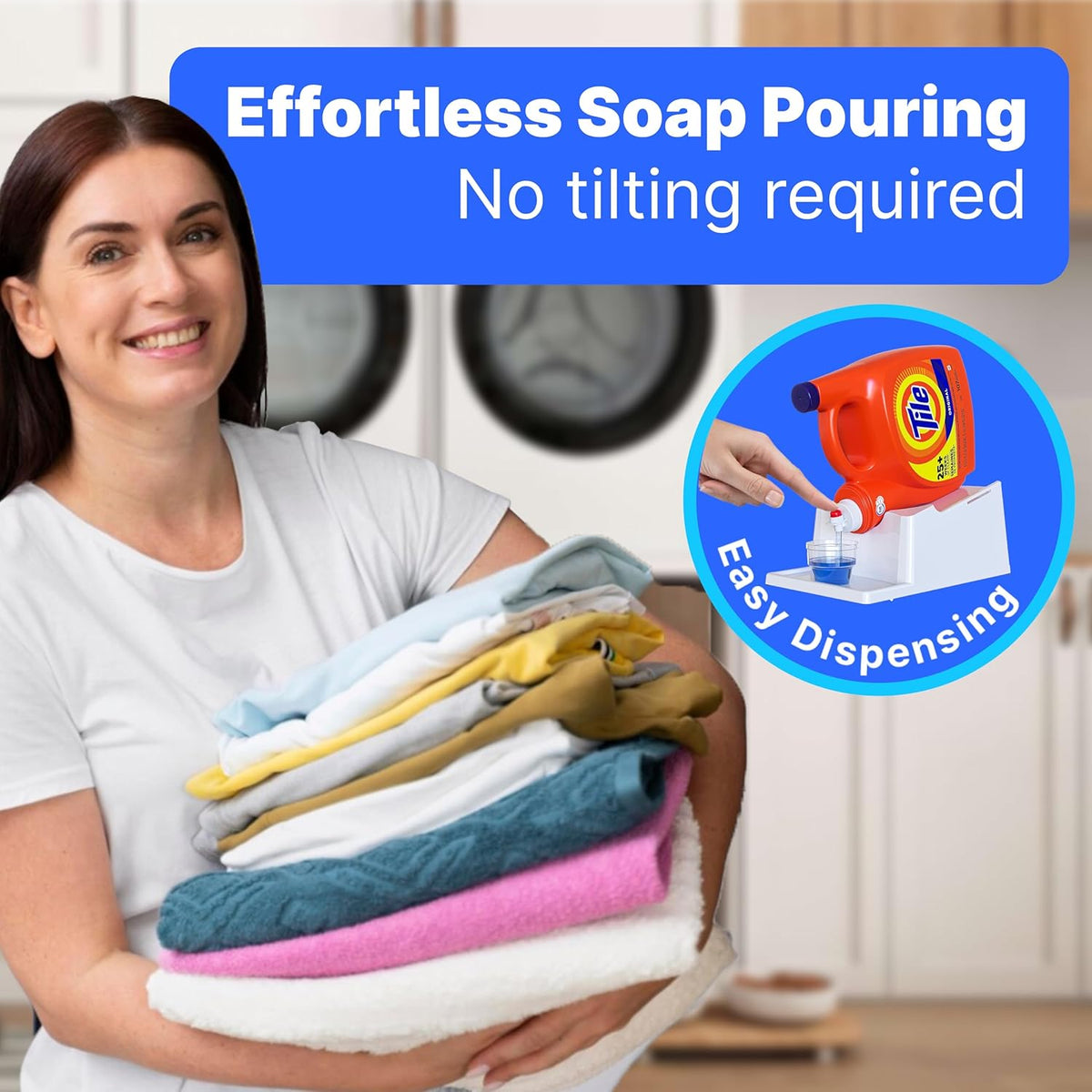 TidyFriend No-Spill Liquid Laundry Detergent Dispenser Holder, Laundry Soap Dispenser Holder with