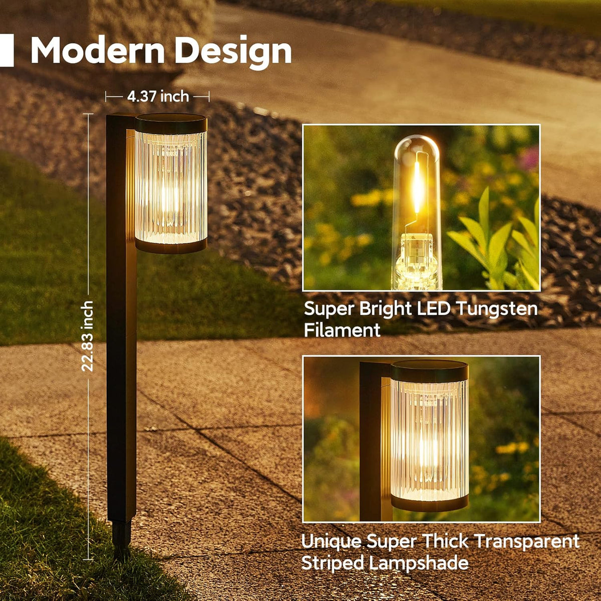 Solar Pathway Lights Outdoor, 6 Pack Upgraded Outdoor Solar Lights for Outside Super Bright Up to