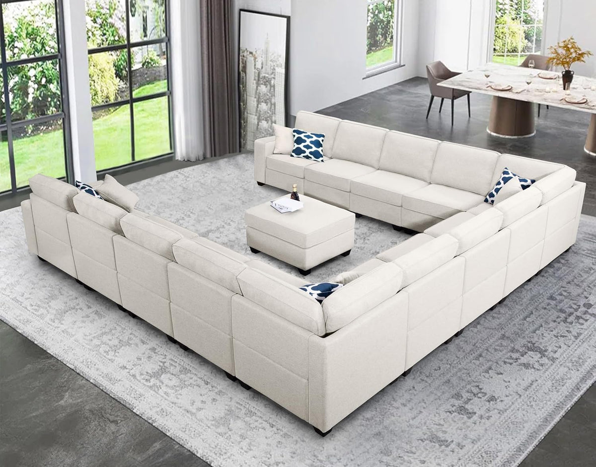 L Lengend Vansen Modular Sectional Sofa U Shaped Couch with Ottoman Modern Reversible Corner