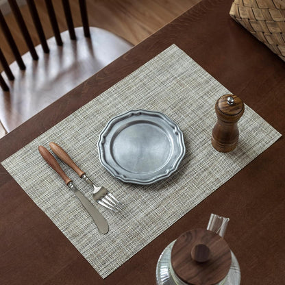 LEXMORE PlaceMats Set of 12 Vinyl/Plastic Woven Place Mats for Kitchen Table Indoor/Outdoor