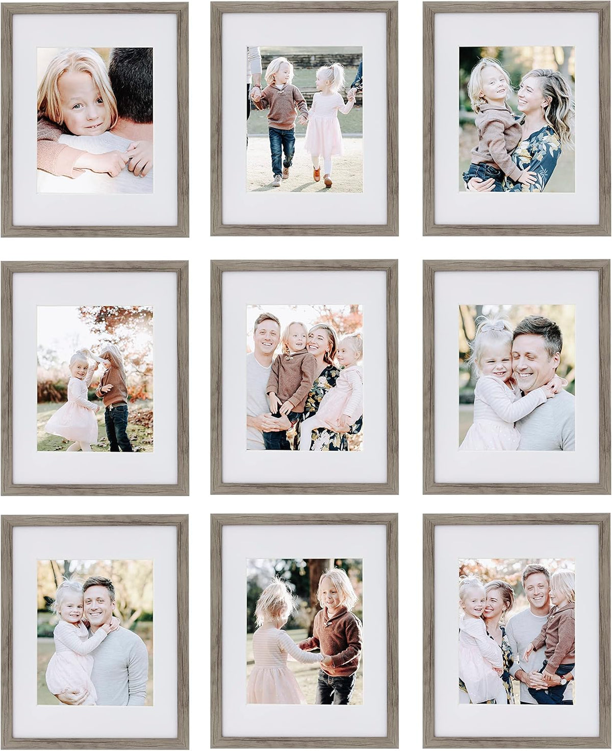 Sheffield Home 9 Piece Gallery Wall Frame Set, 11x14 Inch, Natural