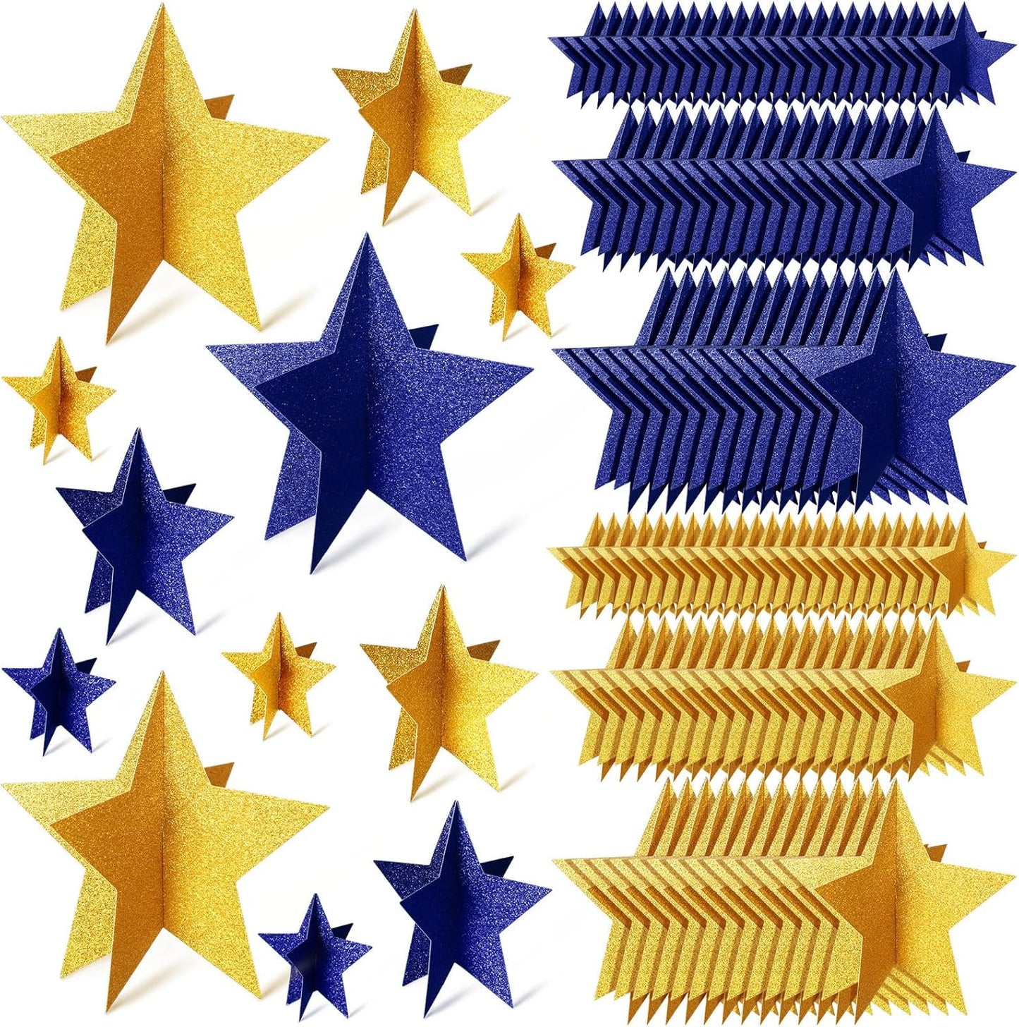 45 Pcs 3D Star Centerpieces Movie Night Decorations for Table in 3 Sizes Hanging Supplies for Red
