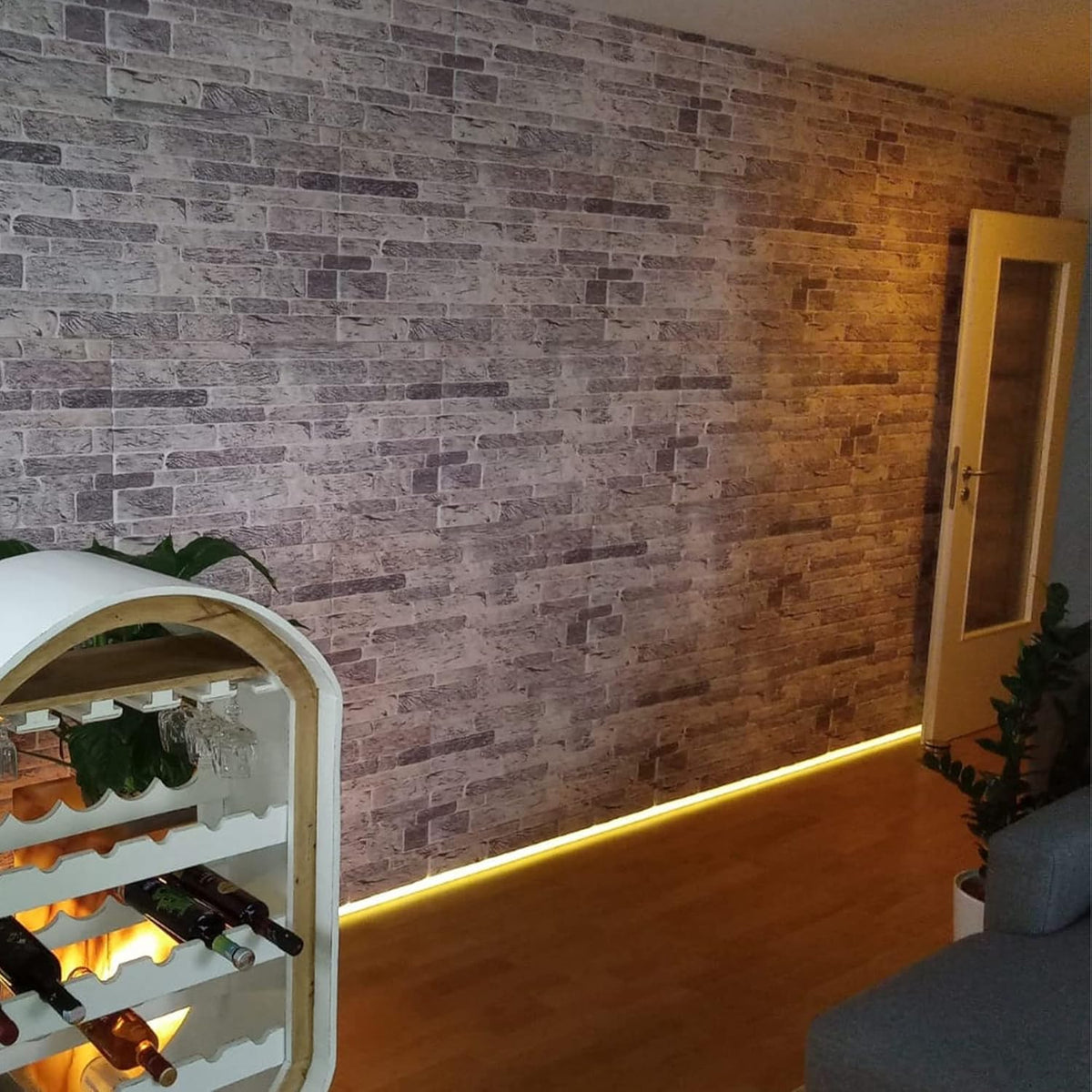 Dundee Deco 3D Wall Panels Faux Brick - Cladding Light Grey Stone Look Wall Paneling, Styrofoam