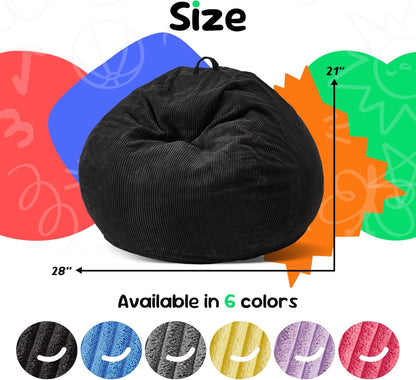 Hobestluk 2.5FT Bean Bag Chair Beanbags Small Bean Bag Chair with Filler Included Teardrop Bean Bag