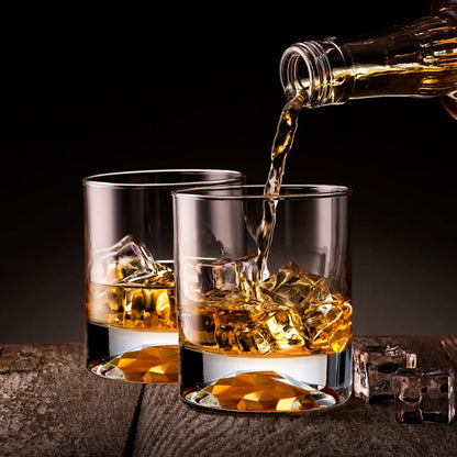 Whiskey Decanter Glasses Gift Set - 4 Whiskey Glasses - Airtight Stopper for Wine, Bourbon, Brandy
