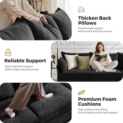 136.4" Oversized Modular Sectional Sofa, L Shaped Convertible Couch with Movable Ottoman, Large 7