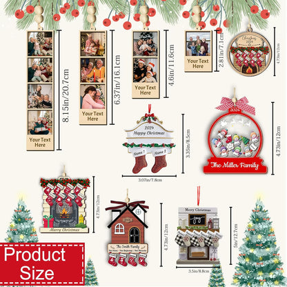 Personalized Christmas Ornaments with Names of 2/3/4/5/6/7/8 Custom Family Ornament Customized Xmas