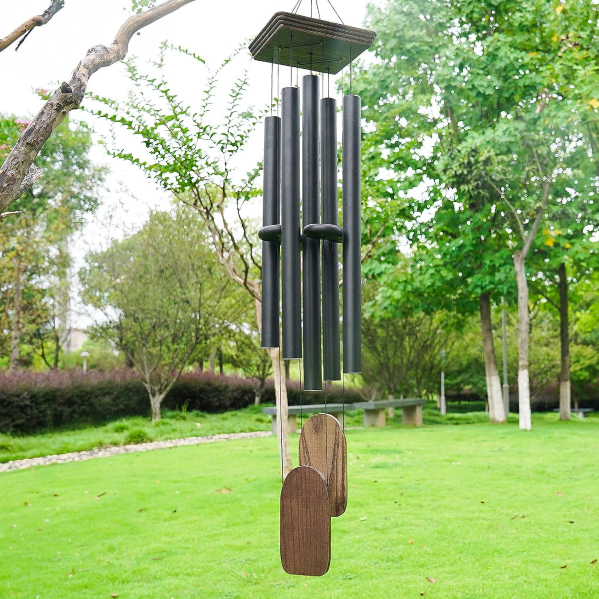 48" Large Wind Chimes for Outside Deep Tone, Wood Wind Chimes Outdoor Clearance, Memorial Gifts for