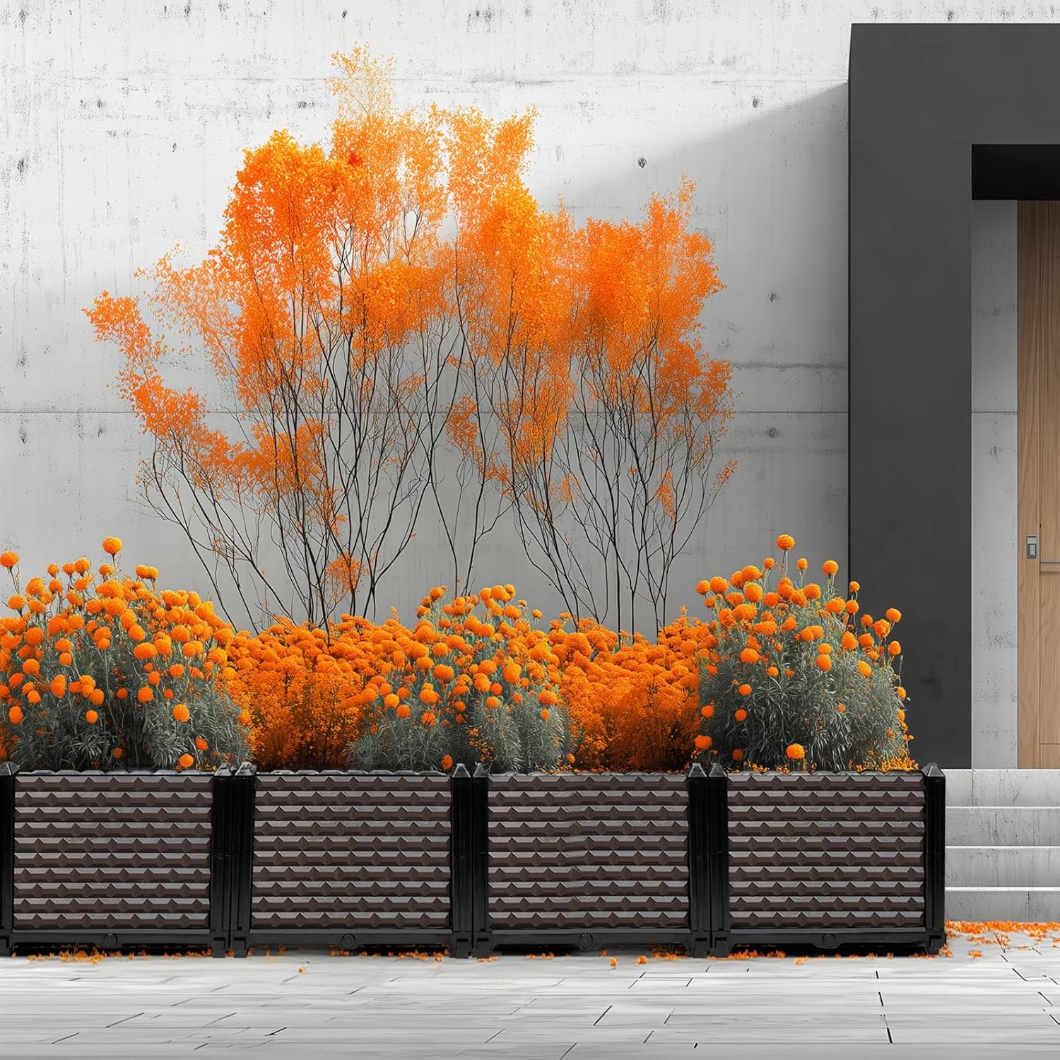 Large Planters for Outdoor Plants 14" Tall Planter Box, Raised Beds for Gardening Self Watering