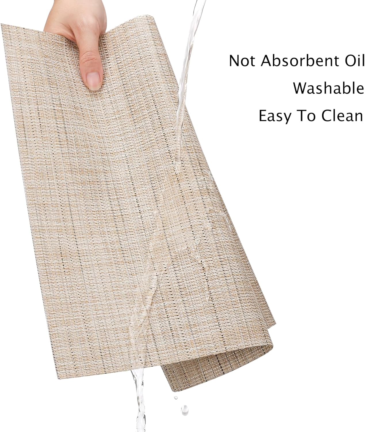 Myir JUN Placemats Set of 4, Vinyl Woven Placemats Place Mats Indoor Set of 4 Washable Table Mats