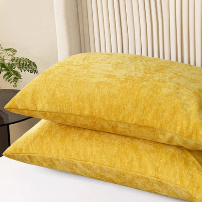CaliTime Throw Pillow Covers Decorative 20 X 26 Inches Pack of 2 Cozy Chenille Standard Pillow