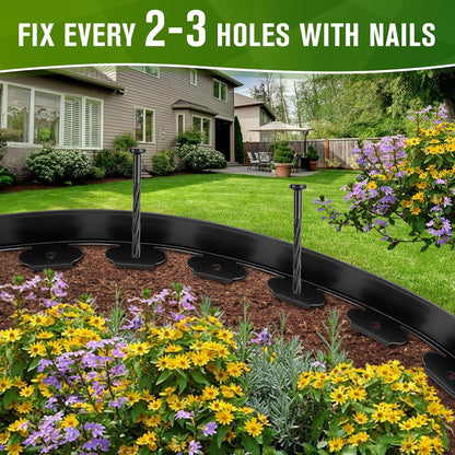 Landscape Edging, 3" x 66' Garden Edging, No Dig Edging for Landscaping with 80 Pcs Anchoring