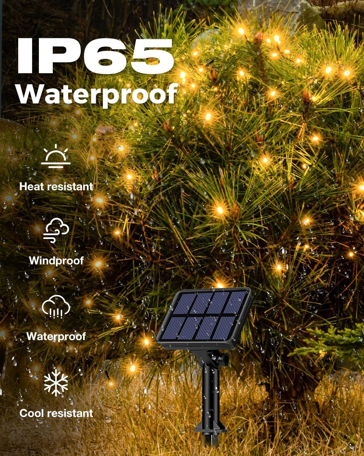 3 Pack Solar Fairy Lights for Outside Waterproof, Total 147FT 450 LED Solar String Lights Outdoor 8