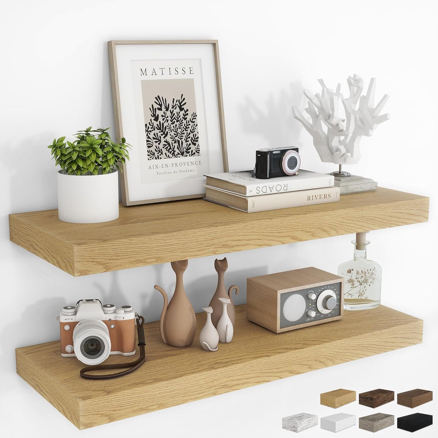 RICHFOCUS 36Inch Floating Shelves for Wall 2 Pack Shelves for Bedroom|Kitchen|Bathroom Wall Mounted
