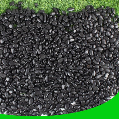 Black Pebbles for Plants 18lb 0.5"- 1" Aquarium Gravel Decorative Polished Stones Natural River