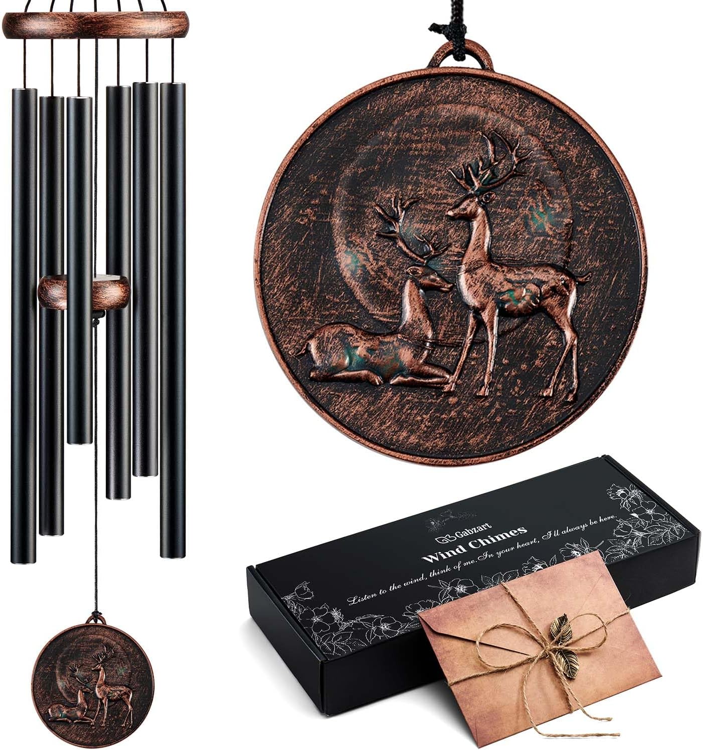 Wind Chimes for Outside, Deer Deep Tone Vintage Wind Chime Outdoor Clearance