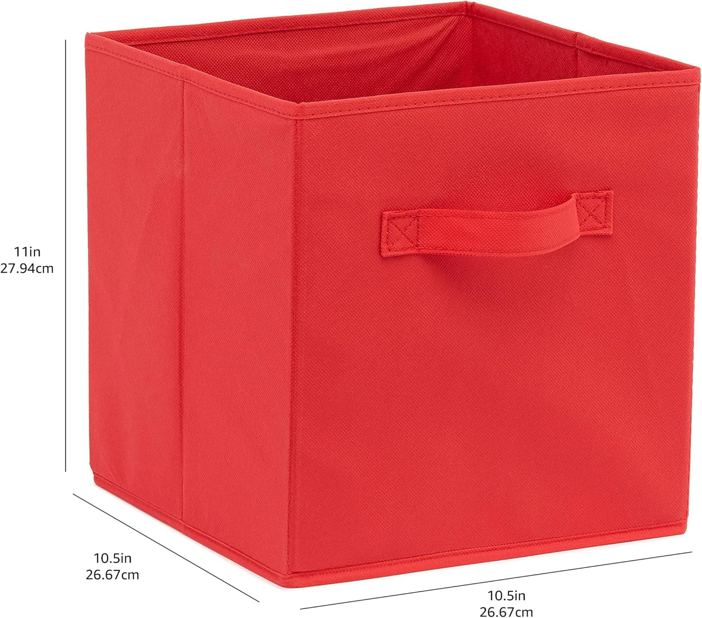 Amazon Basics Cube Organizer Storage Bins Handles, Collapsible Fabric, Pack of 6, 10.5"x10.5"x11"