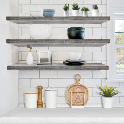 Sorbus Floating Shelves for Wall - 48 Inch Long Bathroom Shelves, Wall Decor for Bedroom, Kitchen