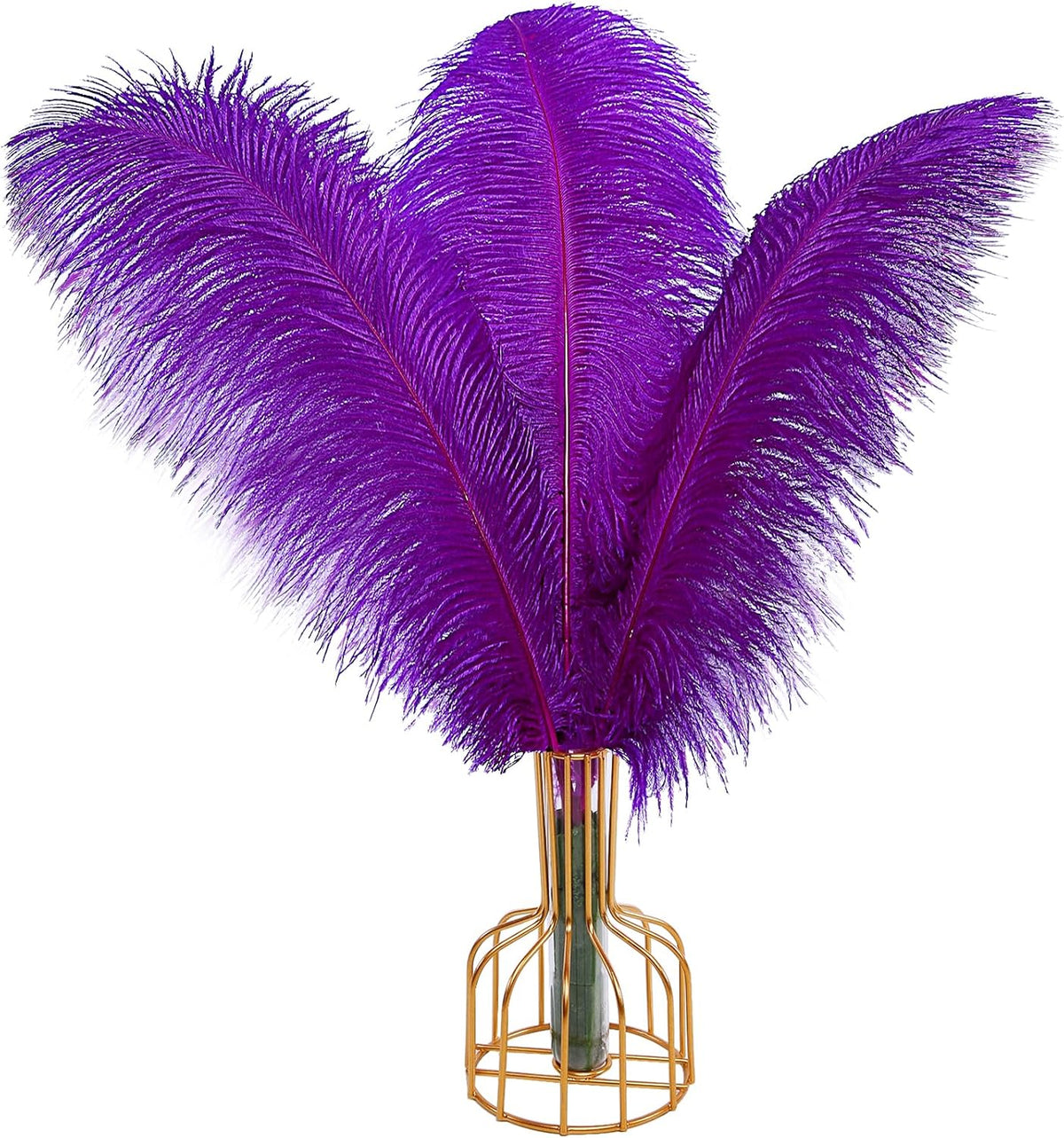 THARAHT Purple Ostrich Feathers 12pcs Large Natural Bulk 12-14Inch 30cm-35cm for Wedding Party