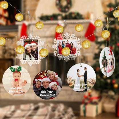 Custom Picture Christmas Ornaments Personalized Double-Sided Photo Ornament 2025 Home Decor